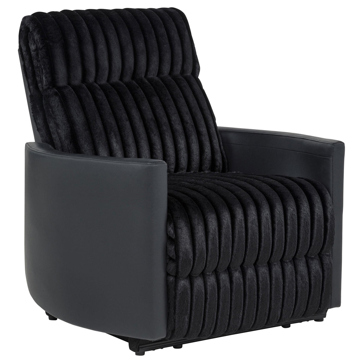 Madden Black Corduroy Upholstered Pillow Arm Manual Recliner from Coaster - Luna Furniture