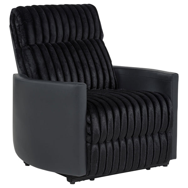 Madden Black Corduroy Pillow Arm Manual Recliner
