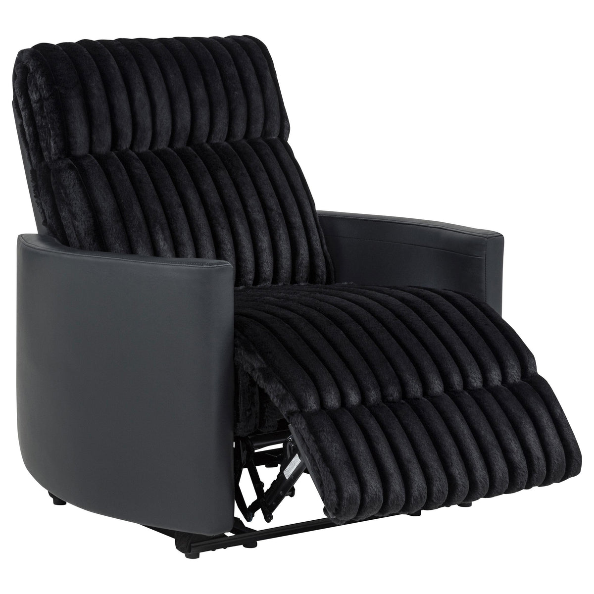 Madden Black Corduroy Upholstered Pillow Arm Manual Recliner from Coaster - Luna Furniture