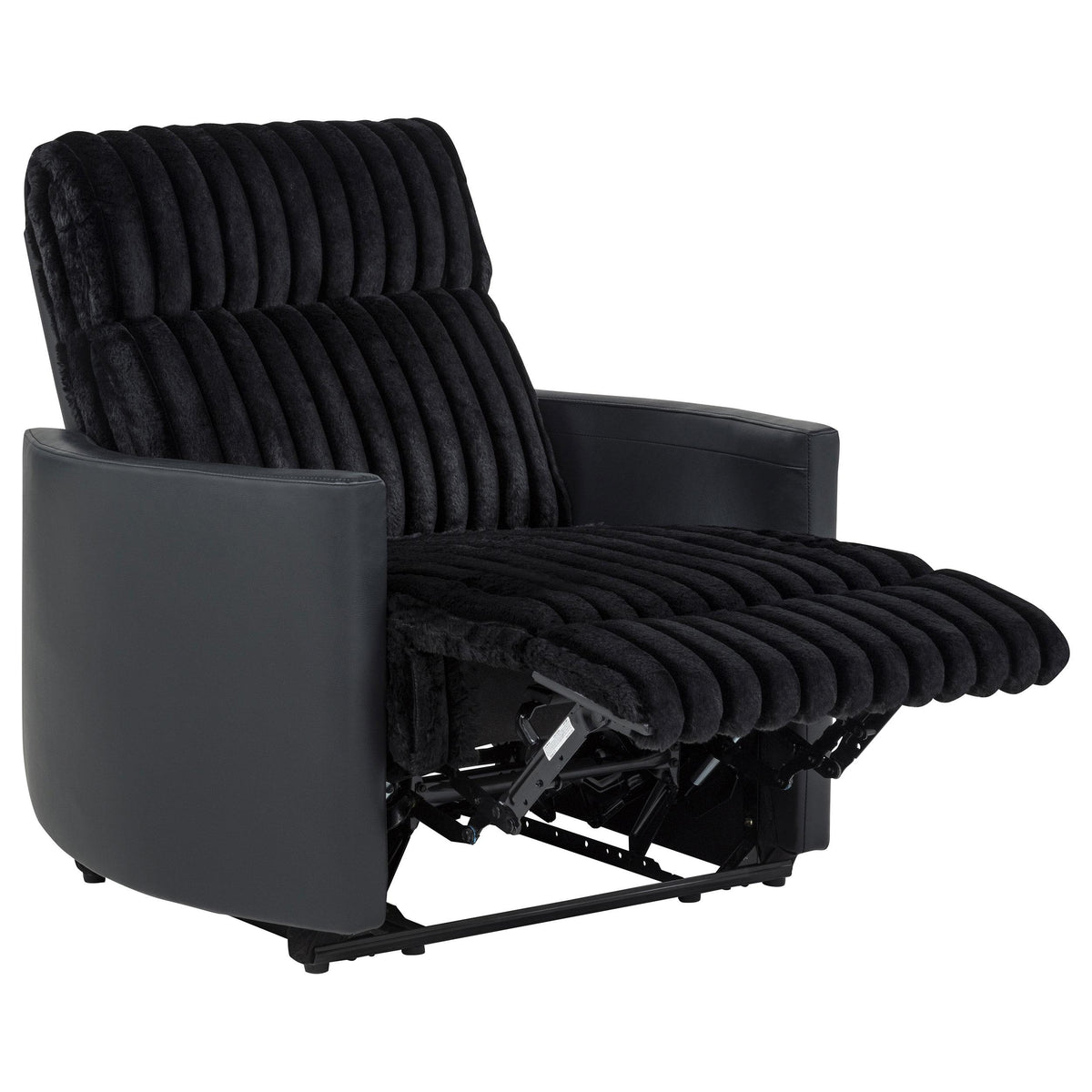 Madden Black Corduroy Upholstered Pillow Arm Manual Recliner from Coaster - Luna Furniture