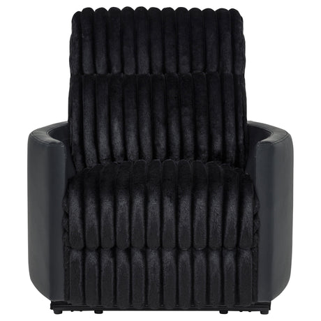 Madden Black Corduroy Pillow Arm Manual Recliner from Coaster - Luna Furniture
