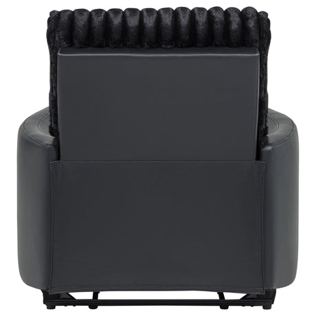 Madden Black Corduroy Pillow Arm Manual Recliner from Coaster - Luna Furniture