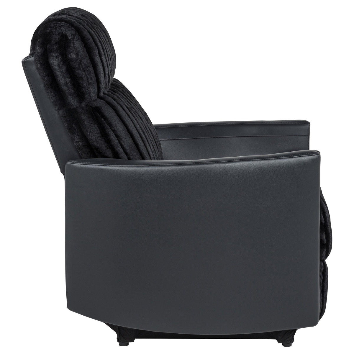 Madden Black Corduroy Upholstered Pillow Arm Manual Recliner from Coaster - Luna Furniture