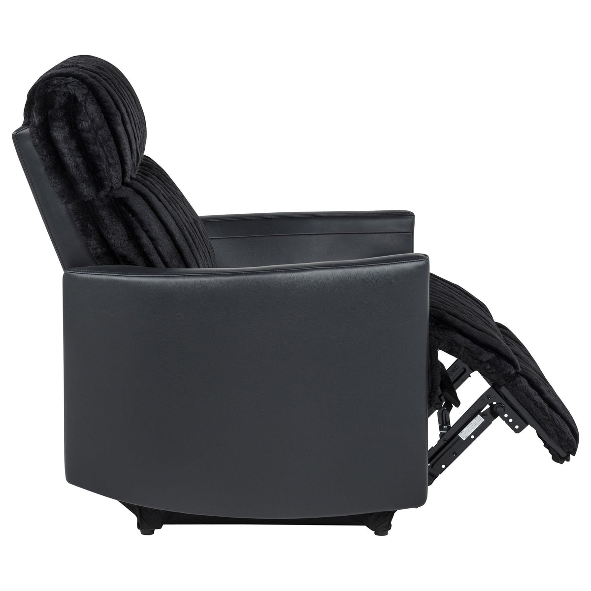 Madden Black Corduroy Upholstered Pillow Arm Manual Recliner from Coaster - Luna Furniture