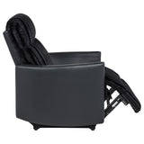 Madden Black Corduroy Upholstered Pillow Arm Manual Recliner from Coaster - Luna Furniture