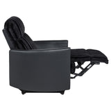 Madden Black Corduroy Upholstered Pillow Arm Manual Recliner from Coaster - Luna Furniture