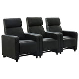 Toohey Black Upholstered Tufted Recliner Living Room Set from Coaster - Luna Furniture