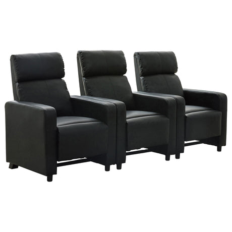Toohey Black Upholstered Tufted Recliner Living Room Set from Coaster - Luna Furniture