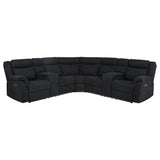 Hagen Steel Gray Upholstered Power Reclining Sectional Sofa from Coaster - Luna Furniture