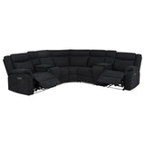 Hagen Steel Gray Upholstered Power Reclining Sectional Sofa from Coaster - Luna Furniture