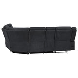 Hagen Steel Gray Upholstered Power Reclining Sectional Sofa from Coaster - Luna Furniture