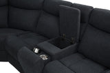 Hagen Steel Gray Upholstered Power Reclining Sectional Sofa from Coaster - Luna Furniture