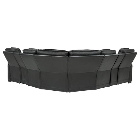 Zuma Black 3-Piece Dual Power Faux Leather Reclining Sectional Sofa from Coaster - Luna Furniture