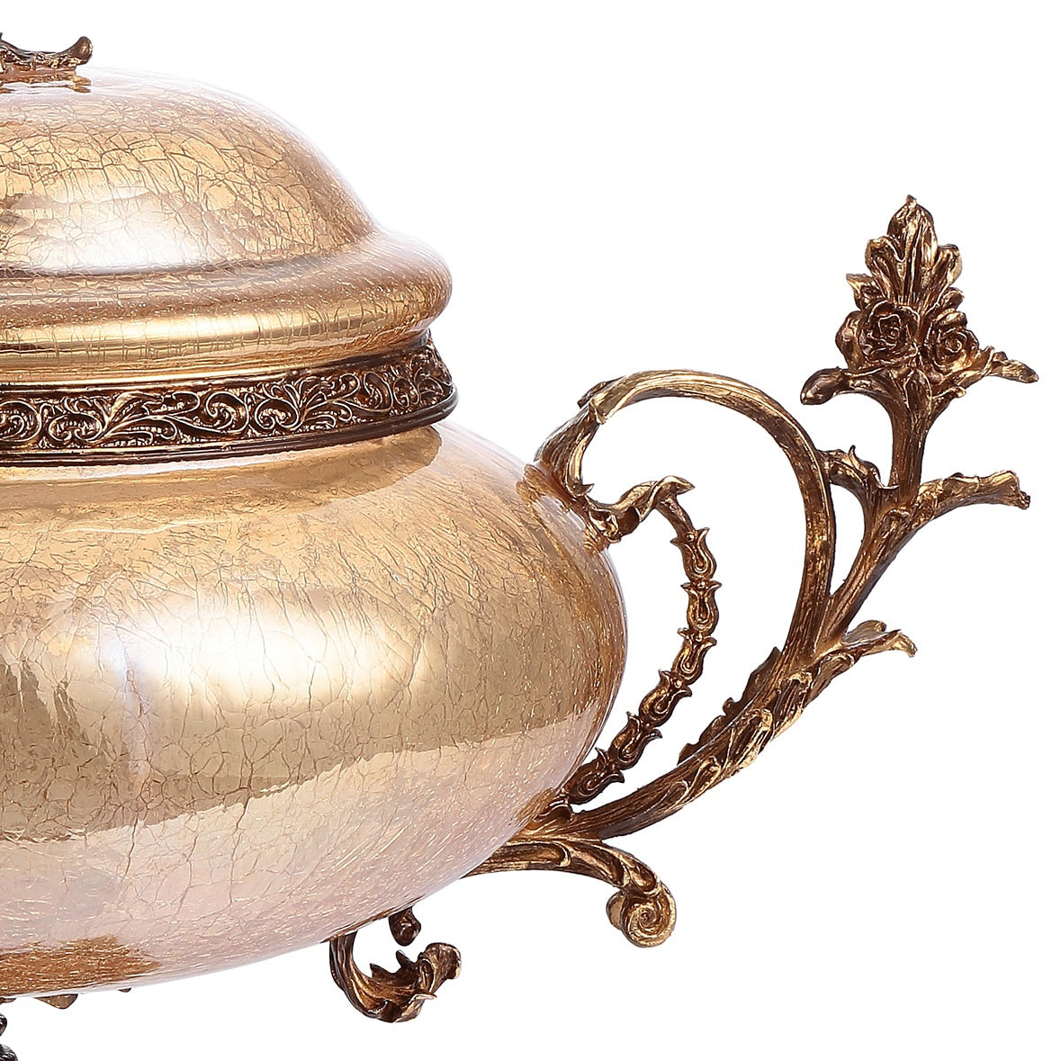 HD-6009 Bronze/Golden Pearl Crackle Urn from Homey Design - Luna Furniture