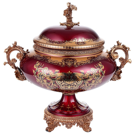 HD-6009XL Bronze/Ruby Red/Gold Urn from Homey Design - Luna Furniture