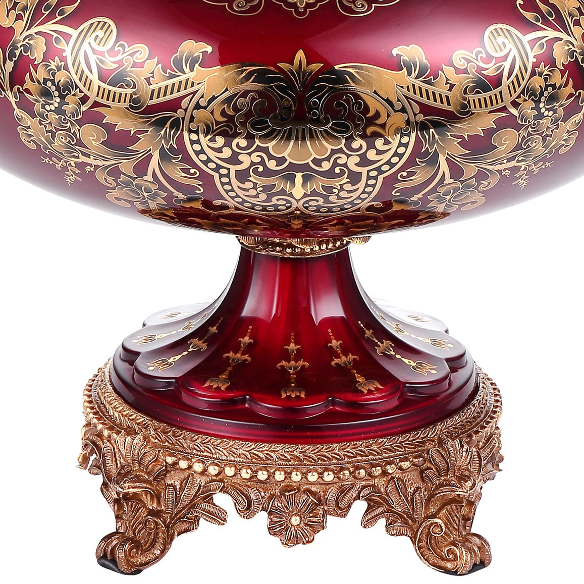 HD-6009XL Bronze/Ruby Red/Gold Urn from Homey Design - Luna Furniture