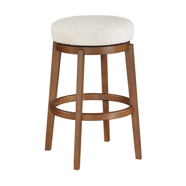 Lily White/Brown Swivel Pub Height Stool