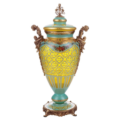 HD-6016L Bronze/Floral Urn from Homey Design - Luna Furniture