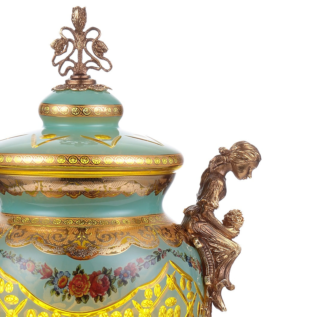 HD-6016L Bronze/Floral Urn from Homey Design - Luna Furniture