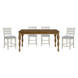 Wyatt Brown/Weathered White/Gray 91" Extendable Counter Height Set from Homelegance - Luna Furniture