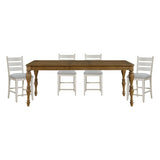 Wyatt Brown/Weathered White/Gray 7-Piece 91" Extendable Counter Height Set from Homelegance - Luna Furniture