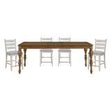 Wyatt Brown/Weathered White/Gray 91" Extendable Counter Height Set from Homelegance - Luna Furniture
