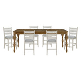 Wyatt Brown/Weathered White/Gray 91" Extendable Counter Height Set from Homelegance - Luna Furniture