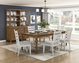 Lofton Light Gray/Ivory 5-Piece 108" Double Pedestal Extendable Dining Set from Homelegance - Luna Furniture