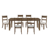 Quinn Light Brown/Light Gray 7-Piece 84" Extendable Dining Set from Homelegance - Luna Furniture