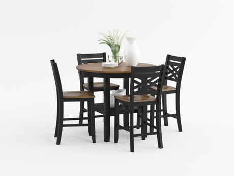 Tyler Black/Brown 5-Piece Counter Height Set from Homelegance - Luna Furniture