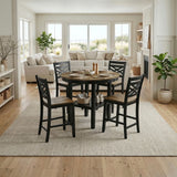 Tyler Black/Brown 5-Piece Counter Height Set from Homelegance - Luna Furniture