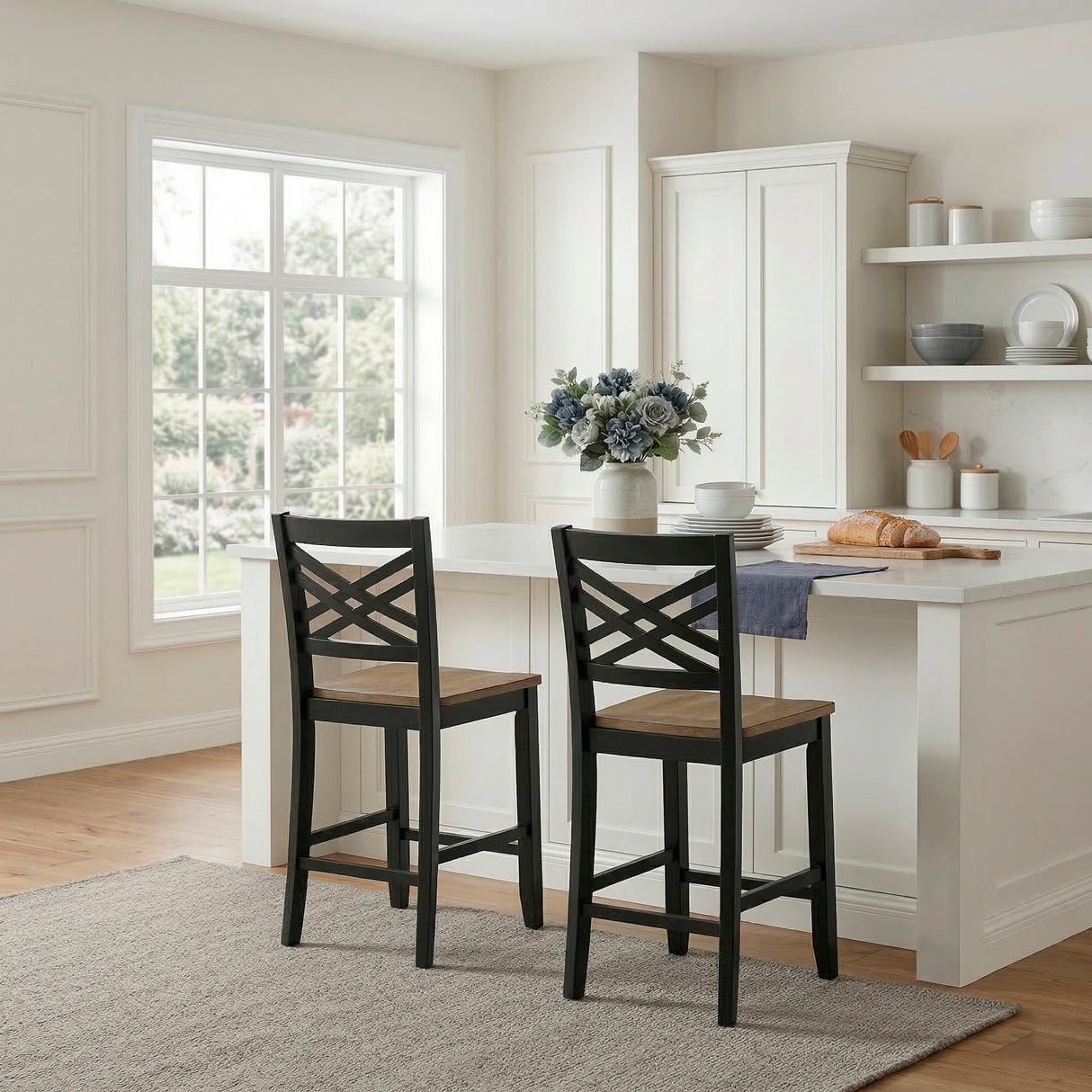 Tyler Black/Brown 5-Piece Counter Height Set from Homelegance - Luna Furniture