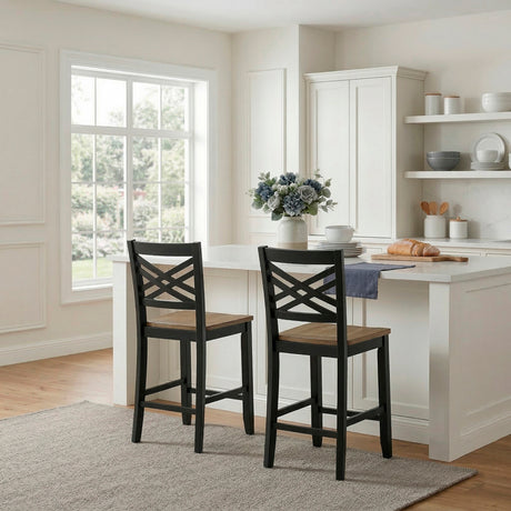 Tyler Black/Brown 5-Piece Counter Height Set from Homelegance - Luna Furniture