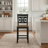 Tyler Black/Brown 5-Piece Counter Height Set from Homelegance - Luna Furniture