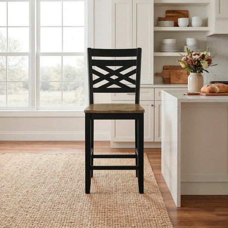 Tyler Black/Brown 5-Piece Counter Height Set from Homelegance - Luna Furniture