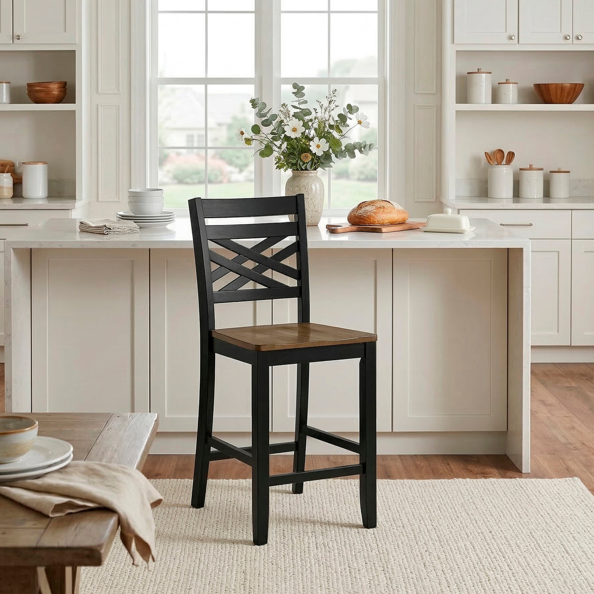 Tyler Black/Brown 5-Piece Counter Height Set from Homelegance - Luna Furniture