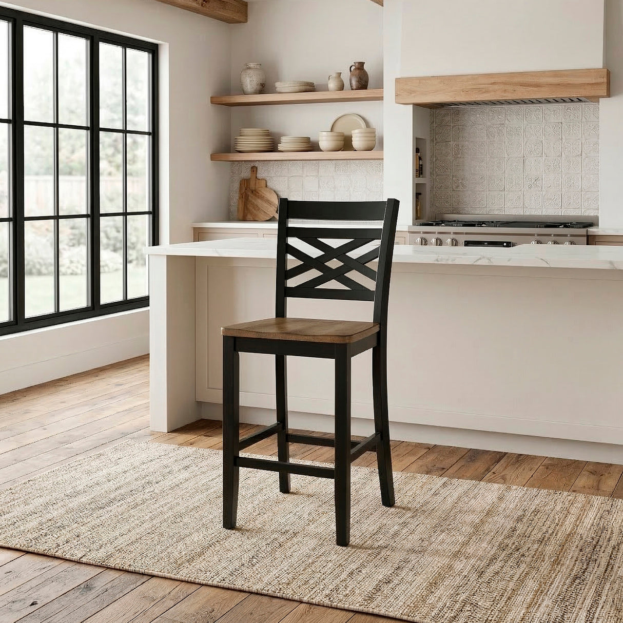 Tyler Black/Brown 5-Piece Counter Height Set from Homelegance - Luna Furniture