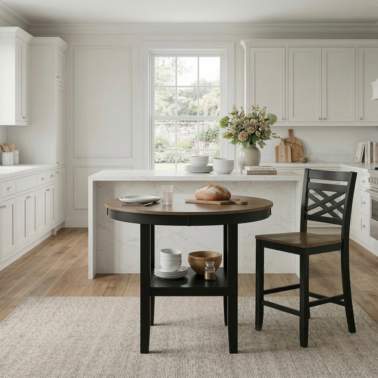 Tyler Black/Brown 5-Piece Counter Height Set from Homelegance - Luna Furniture