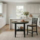 Tyler Black/Brown 5-Piece Counter Height Set from Homelegance - Luna Furniture