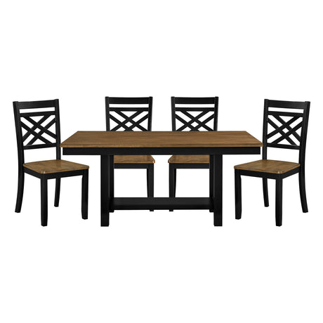 Tyler Black/Brown 5-Piece Dining Room Set from Homelegance - Luna Furniture