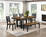 Quinn Light Brown/Light Gray 7-Piece 84" Extendable Dining Set from Homelegance - Luna Furniture