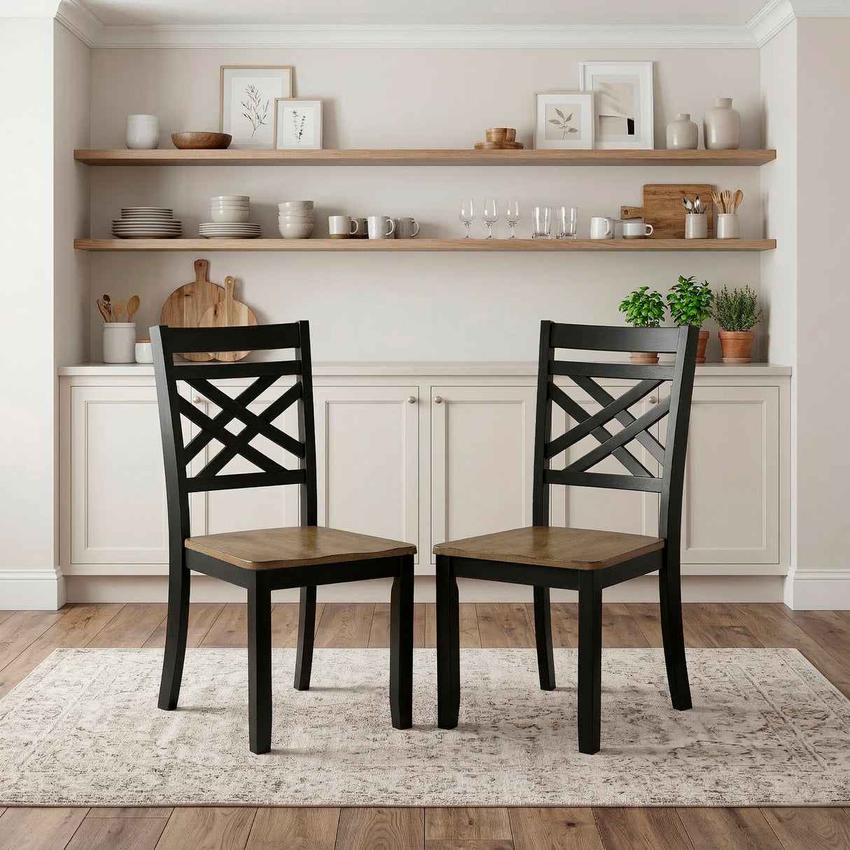 Tyler Brown/Black Side Chair, Set of 2 from Homelegance - Luna Furniture