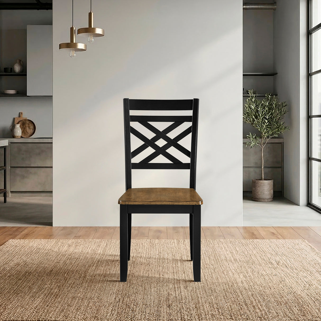 Tyler Brown/Black Side Chair, Set of 2 from Homelegance - Luna Furniture