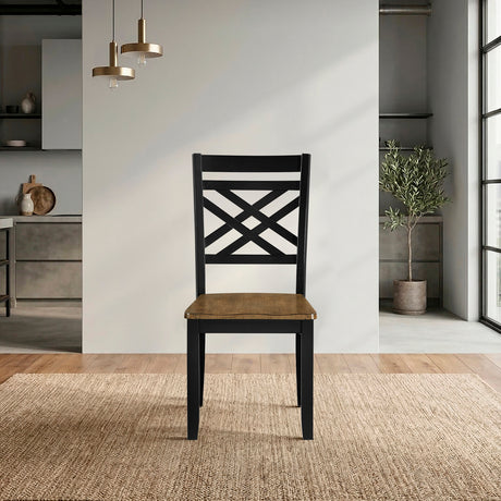 Tyler Brown/Black Side Chair, Set of 2 from Homelegance - Luna Furniture