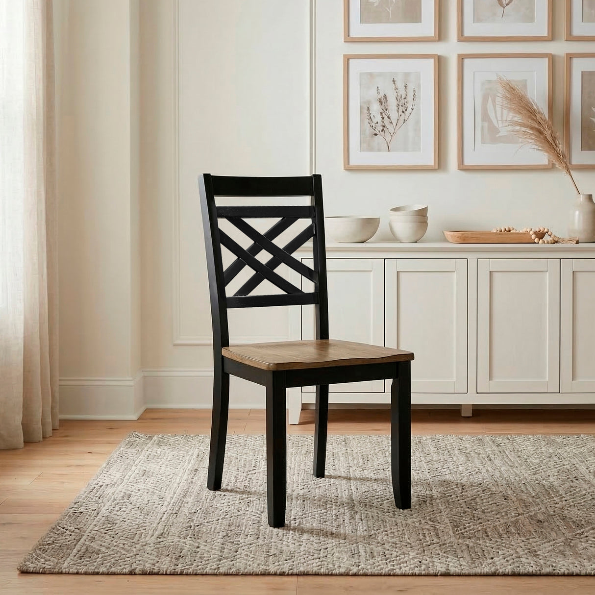 Tyler Brown/Black Side Chair, Set of 2 from Homelegance - Luna Furniture