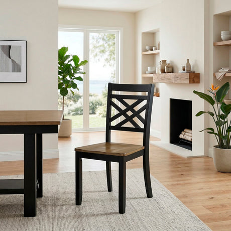 Tyler Brown/Black Side Chair, Set of 2 from Homelegance - Luna Furniture