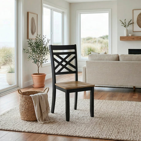 Tyler Brown/Black Side Chair, Set of 2 from Homelegance - Luna Furniture
