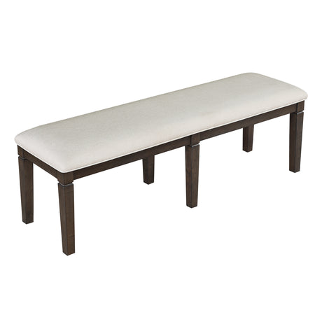 Victoria Espresso/Beige Upholstered Bench from Homelegance - Luna Furniture