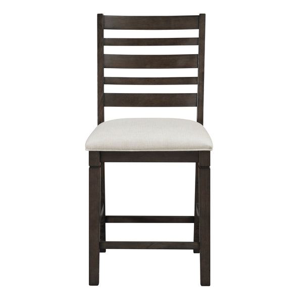 Victoria Espresso/Beige Counter Height Chair, Set of 2