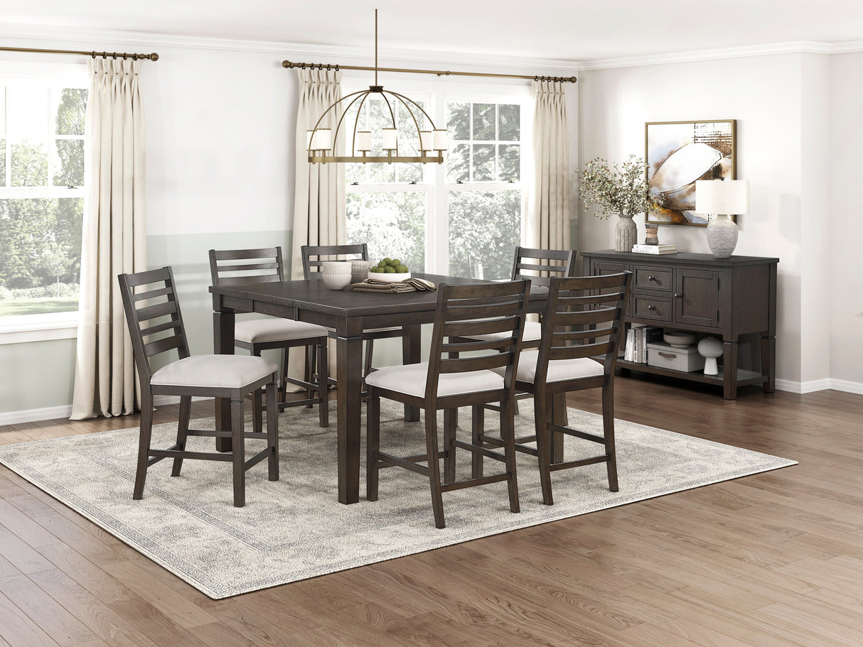 Victoria Espresso/Beige Counter Height Chair, Set of 2 from Homelegance - Luna Furniture